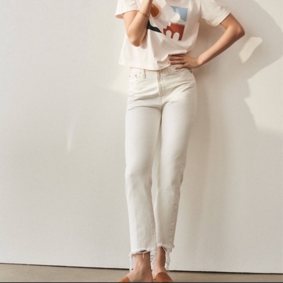 Madewell Denim - Madewell Perfect Vintage Summer Jean in Tile White: Destructed-Hem Edition